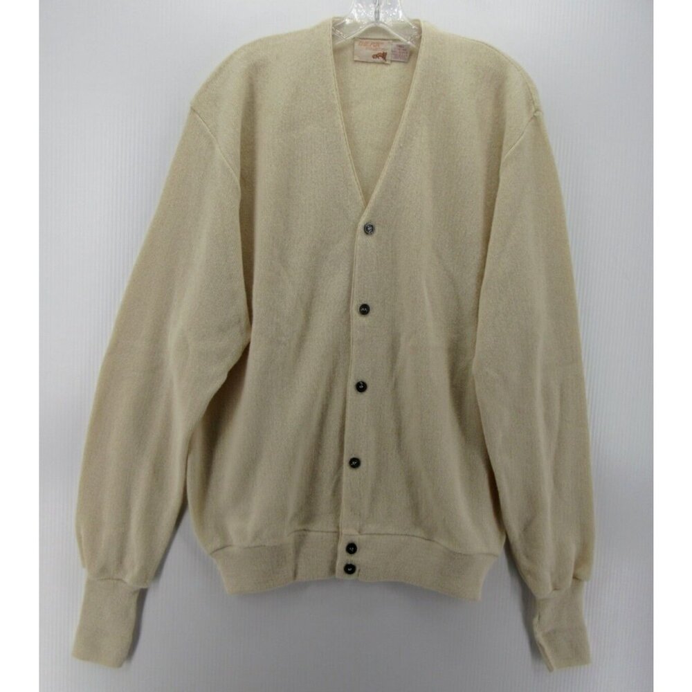 VINTAGE The Fox Collection Sweater Large Tall JC Penney Cardigan 80s